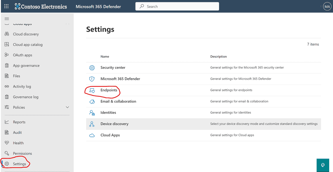 Microsoft 365 Defender portal - Settings