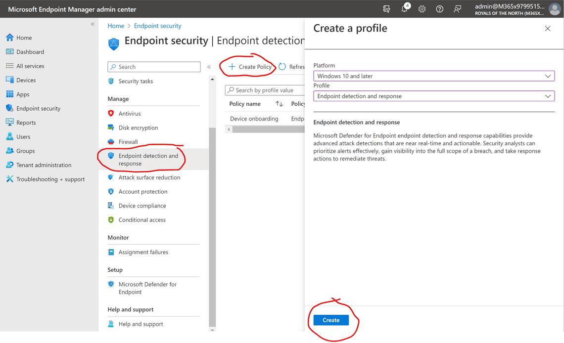 Intune - Create EDR Policy