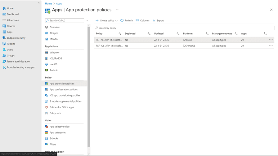 Figure 2: APP in Microsoft Intune