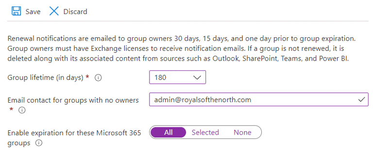 Figure 3: Configurating an expiration policy in Azure Active Directory