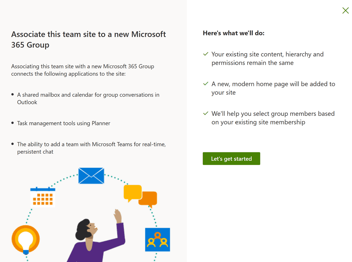 Connect to new Microsoft 365 Group Wizard - Add details