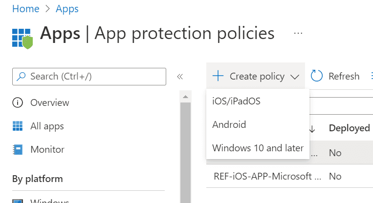 Figure 3: Create an APP policy